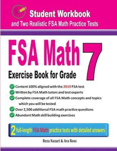Cover for Reza Nazari · FSA Math Exercise Book for Grade 7 : Student Workbook and Two Realistic FSA Math Tests (Paperback Book) (2019)