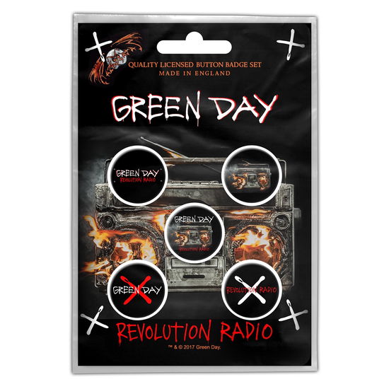 Revolution Radio (Button Badge Set) - Green Day - Produtos - PHD - 5055339782566 - 28 de outubro de 2019