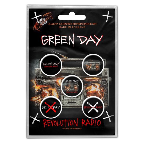 Revolution Radio (Button Badge Set) - Green Day - Produtos - PHD - 5055339782566 - 28 de outubro de 2019