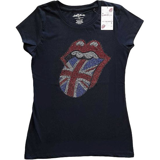 The Rolling Stones Ladies T-Shirt: Classic UK (Embellished) - The Rolling Stones - Koopwaar -  - 5056561016566 - 