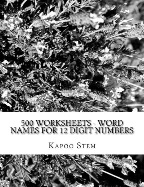 Cover for Kapoo Stem · 500 Worksheets - Word Names for 12 Digit Numbers: Math Practice Workbook (Paperback Book) (2015)