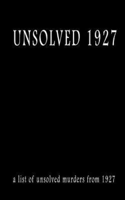 Cover for Pat Finn · Unsolved 1927 (Paperback Book) (2017)