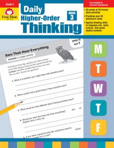 Cover for Evan Moor · Evan-Moor Daily Higher-Order Thinking Grade 3 Teacher s Edition Supplemental Teaching Resource Book, Brainteasers (Taschenbuch) (2018)