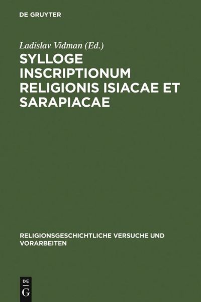 Cover for Ladislav Vidman · Sylloge inscriptionum religionis Isiaca (Book) (1969)