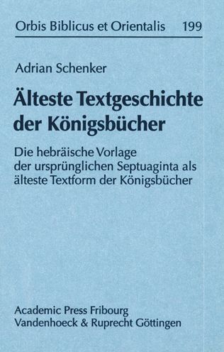 Cover for Adrian Schenker · Älteste Textgeschichte der Königsbücher (Book) (2004)