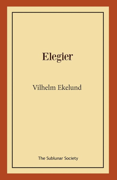 Cover for Vilhelm Ekelund · Elegier (Paperback Book) (2020)