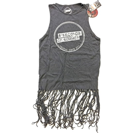 Cover for 5 Seconds of Summer · 5 Seconds of Summer Ladies Tassel Dress: Derping Stamp Vintage (Kläder) [size S] [Grey - Ladies edition]