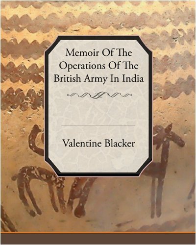 Cover for Valentine Blacker · Memoir of the Operations of the British Army in India (Taschenbuch) (2008)