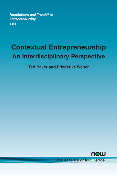 Cover for Ted Baker · Contextual Entrepreneurship: An Interdisciplinary Perspective - Foundations and Trends (R) in Entrepreneurship (Paperback Book) (2018)
