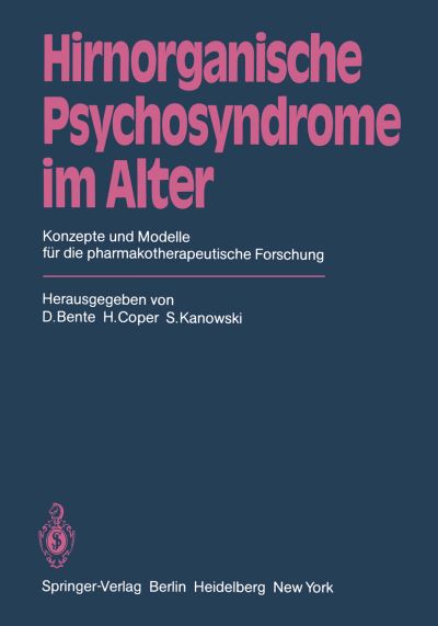 Cover for D Bente · Hirnorganische Psychosyndrome Im Alter (Taschenbuch) (1982)