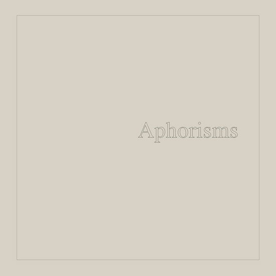 Aphorisms - Graham Lambkin - Music - BLANK FORMS - 0783970982568 - June 23, 2023