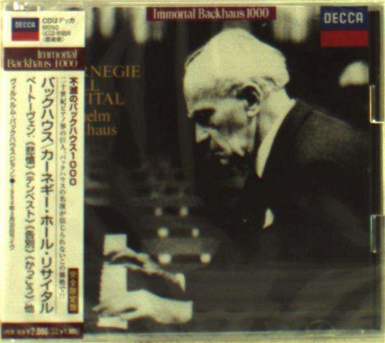 Cover for Wilhelm Bachhaus · Carnegie Hall Recital (CD) [Limited edition] (2015)