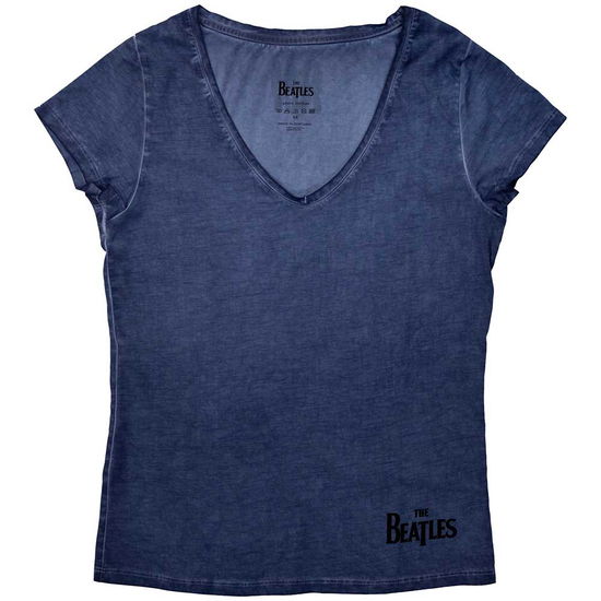 Cover for The Beatles · The Beatles Ladies T-Shirt: Corner Logo (Indigo Blue) (T-shirt) [size S] (2024)