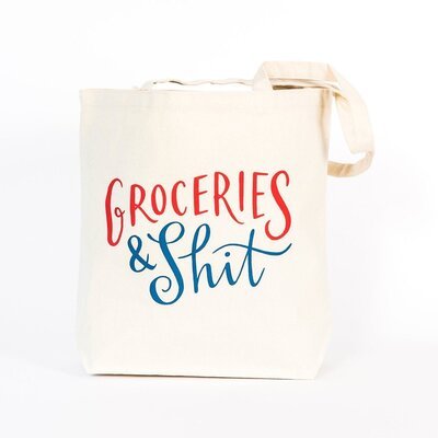 Em & Friends Groceries & Shit Tote Bag - Em & Friends - Merchandise - Knock Knock - 9781642444568 - 2019