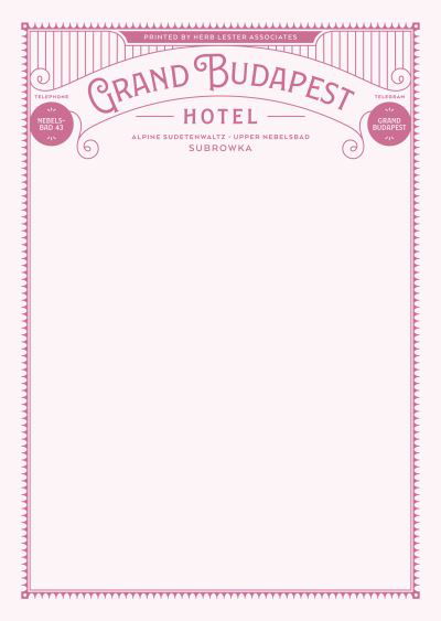 Cover for Herb Lester Associates · Fictional Hotel Notepads: Grand Budapest Hotel (Schreibwaren) (2020)