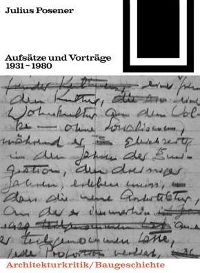 Cover for Posener · Aufsätze und Vorträge 1931-1980 (Book) (1981)
