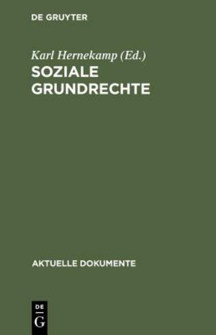 Cover for Karl Hernekamp · Soziale Grundrechte (Book) (1979)