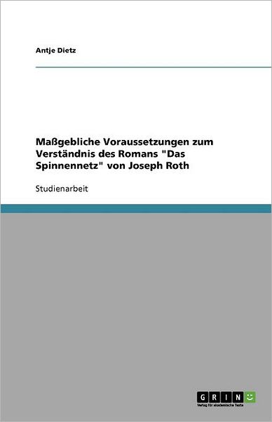 Cover for Dietz · Maßgebliche Voraussetzungen zum V (Book) [German edition] (2008)