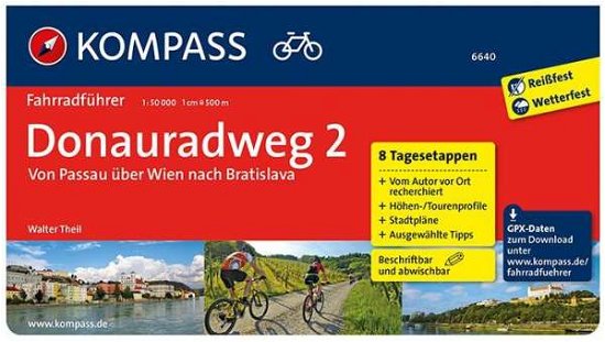 Cover for Mair-Dumont / Kompass · Kompass Fahrradführer 6640: Donauradweg 2 : Passau über Wien nach Bratislava (Book) (2015)