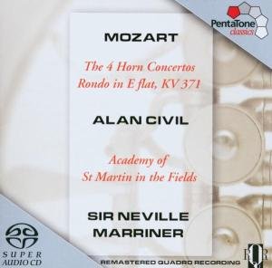 Mozart: The 4 Horn Concertos / Rondo in E Flat, KV 371 - Civil,A. / Marriner,N. / AMF - Muziek - Pentatone - 0827949010569 - 1 maart 2009
