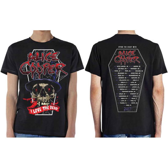 Alice Cooper Unisex T-Shirt: Love The Dead (Dec 2017) (Back Print/Ex Tour) - Alice Cooper - Koopwaar - Global - Apparel - 5056170626569 - 