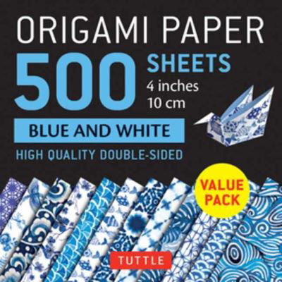 Origami Paper 500 sheets Blue and White 4" (10 cm): Double-Sided Origami Sheets Printed with 12 Different Designs - Tuttle Publishing - Bøger - Tuttle Publishing - 9780804853569 - 2. marts 2021