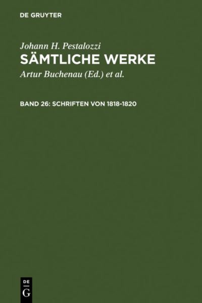 Cover for J.H. Pestalozzi · Sämtl.Werke,Krit.26 (Book) (1976)