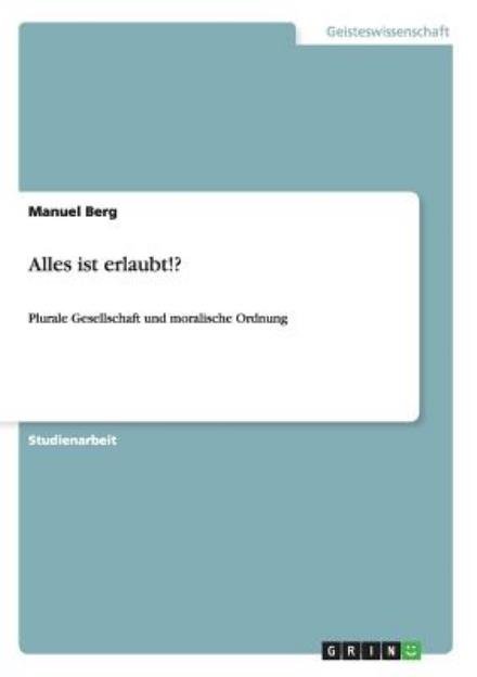 Alles ist erlaubt!? - Berg - Books - GRIN Verlag - 9783640395569 - October 18, 2013