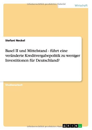 Cover for Neckel · Basel II und Mittelstand - führt (Bog) [German edition] (2013)