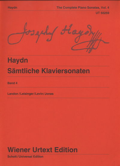 Complete Piano Sonatas Vol. 4 - Joseph Haydn - Kirjat - Wiener Urtext Edition, Musikverlag Gesmb - 9783850556569 - maanantai 4. huhtikuuta 2011