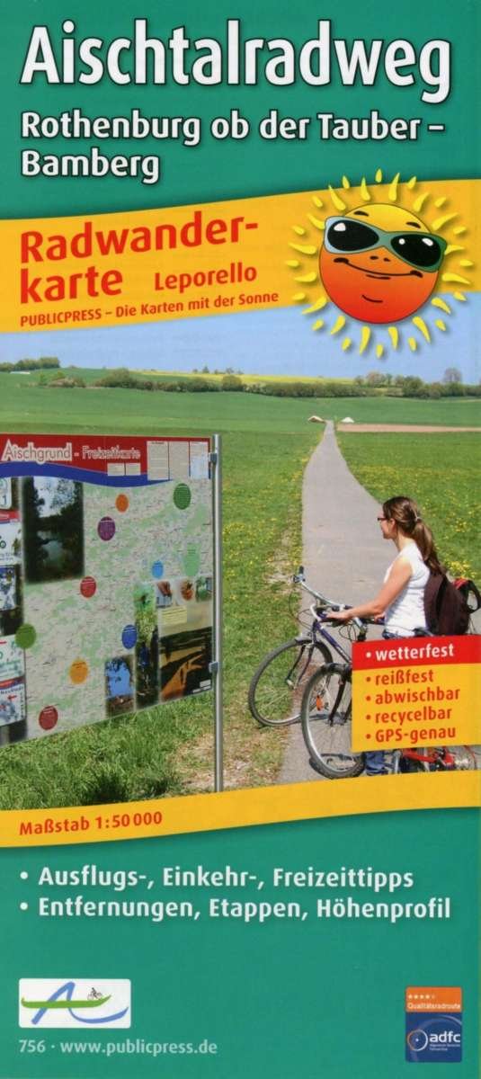 Cover for Publicpress · Aischtal cycle path, cycle tour map 1:50,000 (Kort) (2017)
