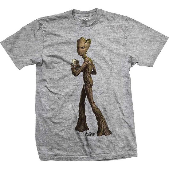 Cover for Marvel Comics · Marvel Comics Unisex Tee: Avengers Infinity War Teen Groot Colour (CLOTHES) [size S] [Grey - Unisex edition]