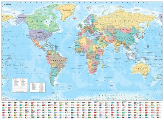 Collins World Wall Paper Map - Collins Maps - Książki - HarperCollins Publishers - 9780008712570 - 29 sierpnia 2024