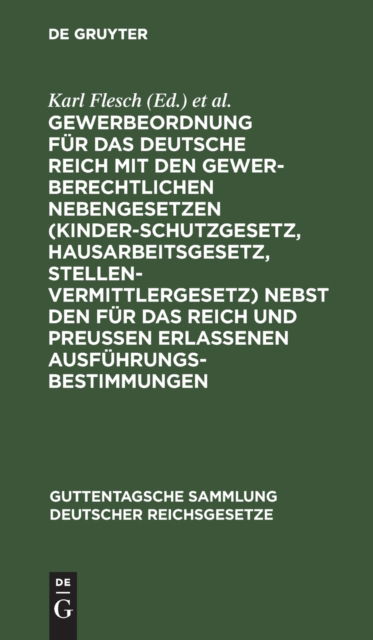 Cover for Karl Flesch · Gewerbeordnung Fr das Deutsche Reich (N/A) (1915)