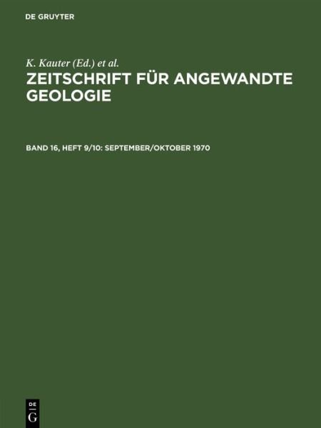 Cover for Zentrales Geologisches Zentrales Geologisches Institut · September / Oktober 1970 (Book) (1971)