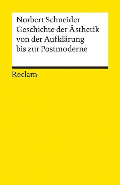 Cover for Norbert Schneider · Reclam UB 09457 Schneider.Ästhetik (Book)