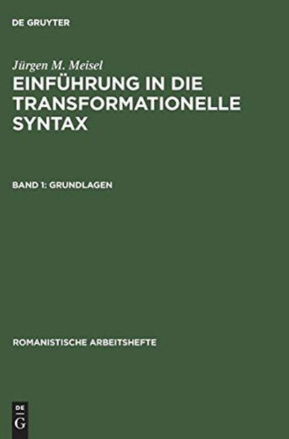 Cover for Ju?rgen M. Meisel · Einfu?hrung in die transformationelle Syntax (Book) (1973)