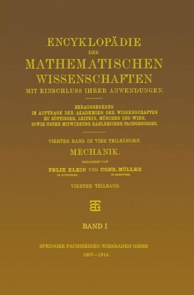 Cover for Conr. Muller · Mechanik (Paperback Book) (1907)