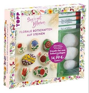 Cover for Kreativ-set: Sag's Mit Blumen · Florale Botschaften Auf Steinen. Mit Anleitungsbuch Und Material (Buch)