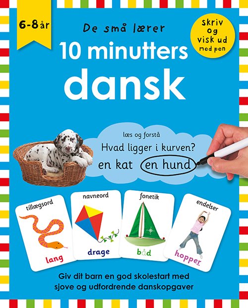 Cover for De små lærer: De små lærer - Skriv og visk ud - 10 minutters dansk (Spiralbok) [1. utgave] (2020)