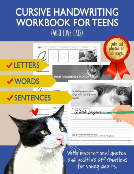 Cover for Sky High Publisher · Cursive Handwriting Workbook for Teens (Who love cats) (Taschenbuch) (2020)
