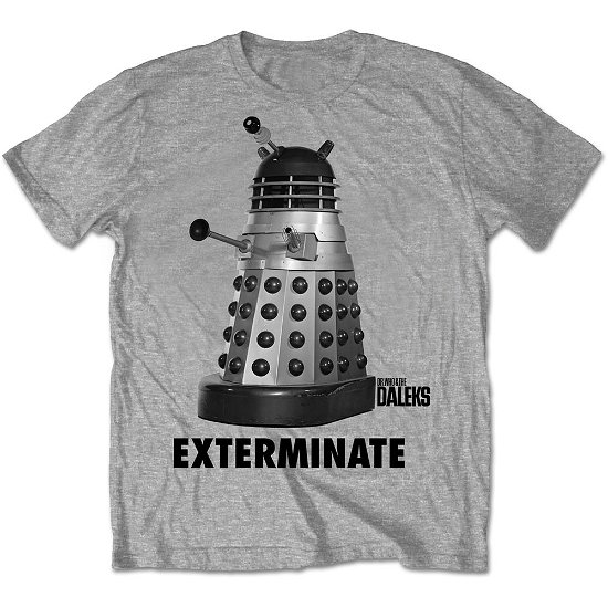 Cover for StudioCanal · StudioCanal Unisex T-Shirt: Doctor Who Exterminate (T-shirt) [size S] [Grey - Unisex edition]