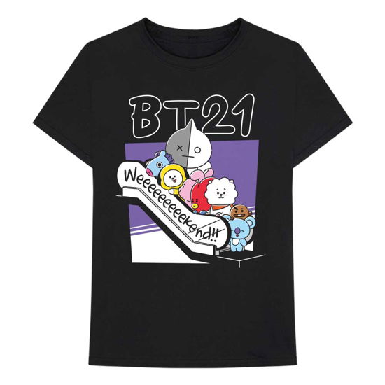BT21 Unisex T-Shirt: Weekend - Bt21 - Mercancía -  - 5056561010571 - 