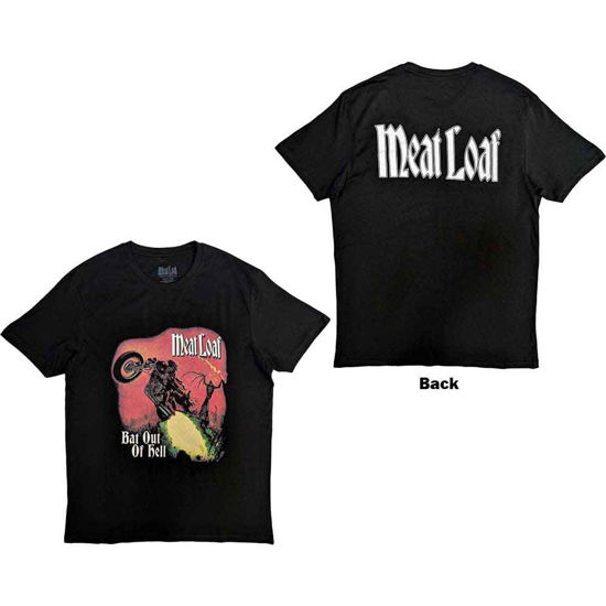 Meat Loaf Unisex T-Shirt: Bat Out Of Hell Cover (Back Print) - Meat Loaf - Koopwaar -  - 5056737202571 - 