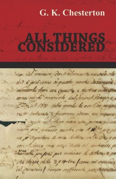 Cover for G. K. Chesterton · All Things Considered (Paperback Book) (2012)