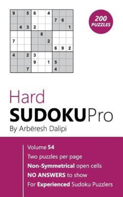 Cover for Arberesh Dalipi · Hard Sudoku Pro (Paperback Book) (2017)