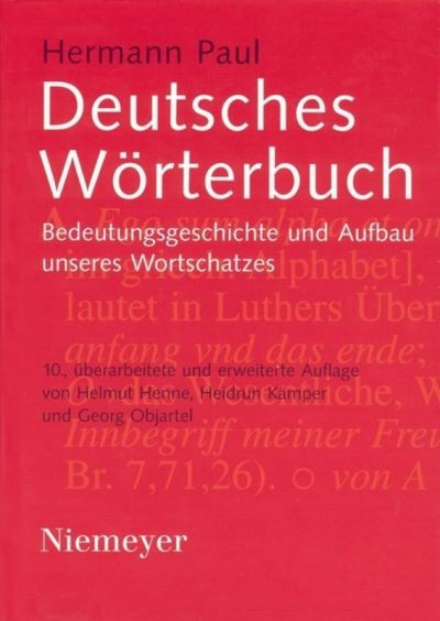 Cover for Hermann Paul · Deutsches Woerterbuch (Hardcover Book) [10th REV. and Enl. edition] (2002)