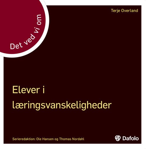 Cover for Terje Overland · Det ved vi om - elever i læringsvanskeligheder (Taschenbuch) (2020)