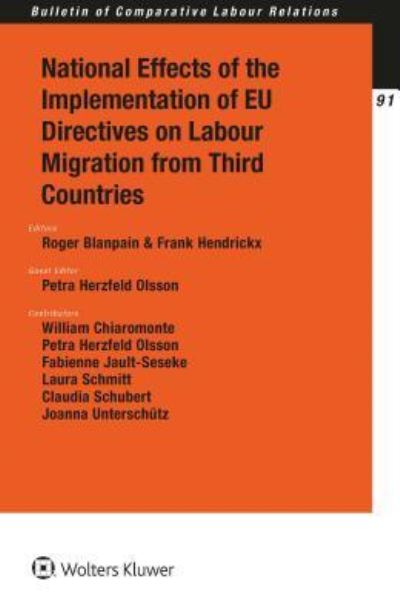 Cover for Roger Blanpain · National Effects of the Implementation of EU Directives on Labour Migration from Third Countries (Paperback Book) (2016)