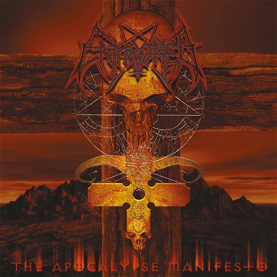 Cover for Enthroned · The Apocalypse  Manifesto (Clear W/ Red, Orange &amp; Grey Splatter Vinyl) (LP) (2021)